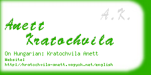 anett kratochvila business card